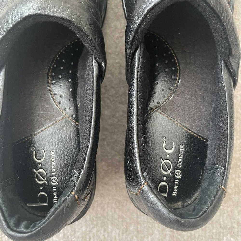 Boc Clogs Womens Size 7.5 Black Leather Casual Comfort Work Born Concept Shoes - Picture 6 of 14